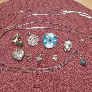 Elegant Goldtone And Stone Pendants